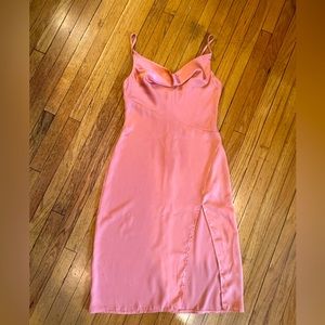 D&M Coral Cowl Neck Satin Slip Dress Size S